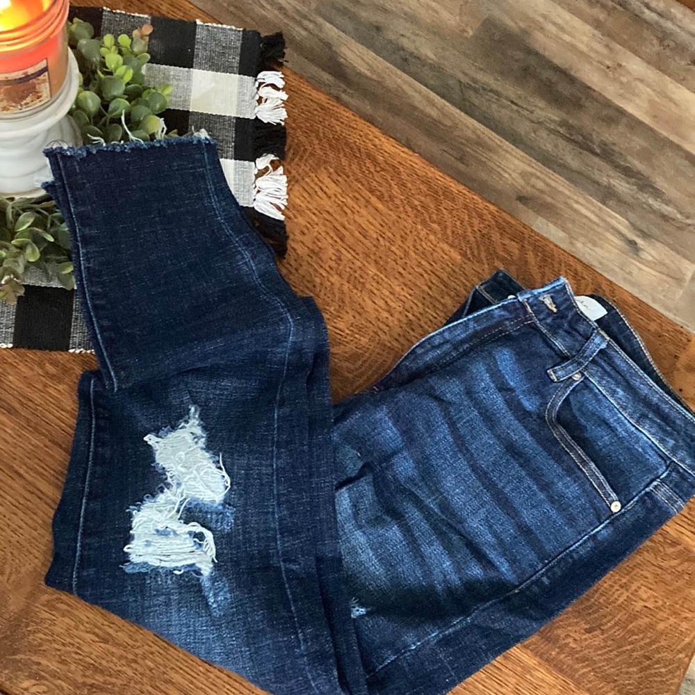 KanCan Blue Ankle Cropped Jeans